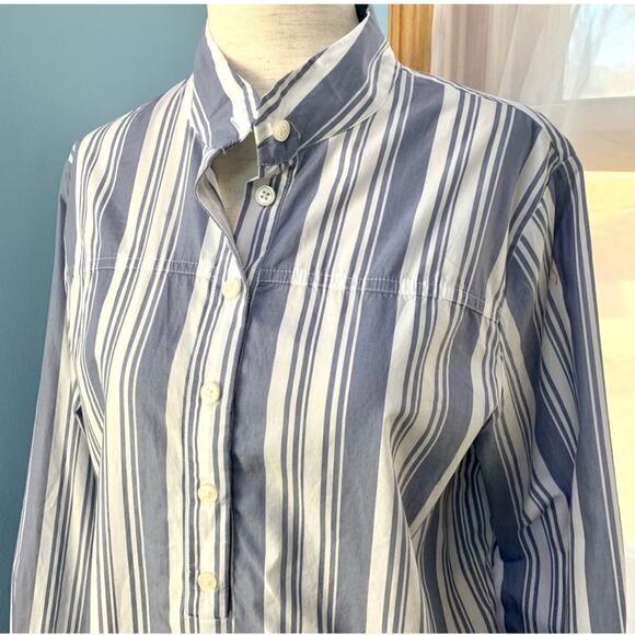 J. Crew Band Collar Cotton Tunic in Mixed Stripes Size 4 - Picture 4 of 9